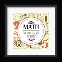 Math The Only Subject That Counts Red Fine Art Print