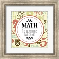 Math The Only Subject That Counts Red Fine Art Print