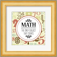 Math The Only Subject That Counts Red Fine Art Print