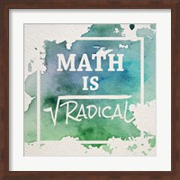 Math Is Radical Watercolor Splash Green Fine Art Print