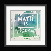 Math Is Radical Watercolor Splash Green Fine Art Print