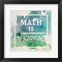 Math Is Radical Watercolor Splash Green Fine Art Print