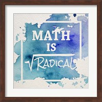 Math Is Radical Watercolor Splash Blue Fine Art Print