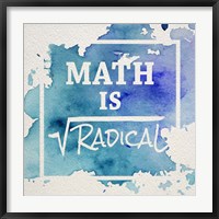 Math Is Radical Watercolor Splash Blue Fine Art Print