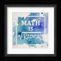 Math Is Radical Watercolor Splash Blue Fine Art Print