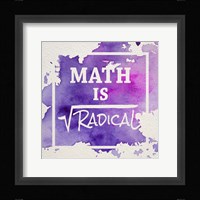 Math Is Radical Watercolor Splash Purple Fine Art Print