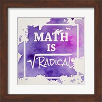 Math Is Radical Watercolor Splash Purple Fine Art Print