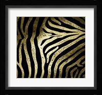 Gold Foil Zebra Pattern on Black Fine Art Print