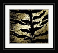 Gold Foil Tiger Pattern on Black Fine Art Print