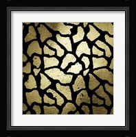 Gold Foil Giraffe Pattern on Black Fine Art Print
