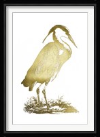 Gold Foil Heron I Fine Art Print