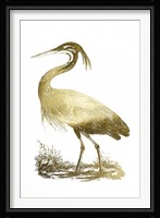 Gold Foil Heron II Fine Art Print