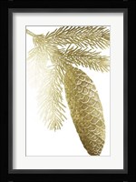 Gold Foil Pine Cones IV Framed Print