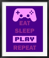 Eat Sleep Game Repeat  - Purple Fine Art Print