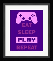 Eat Sleep Game Repeat  - Purple Fine Art Print