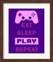 Eat Sleep Game Repeat  - Purple Fine Art Print