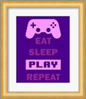 Eat Sleep Game Repeat  - Purple Fine Art Print