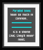 Math Joke  - Gray and Cyan Fine Art Print