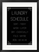 Laundry Schedule  - Black Geometric Fine Art Print