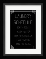Laundry Schedule  - Black Geometric Fine Art Print