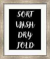 Sort Wash Dry Fold  - Black Fine Art Print