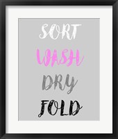 Sort Wash Dry Fold  - Gray and Pink Fine Art Print