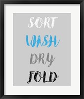 Sort Wash Dry Fold  - Gray and Blue Fine Art Print