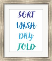 Sort Wash Dry Fold  - White and Blue Fine Art Print