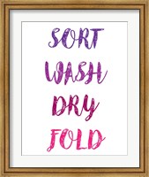 Sort Wash Dry Fold  - White and Purple Fine Art Print