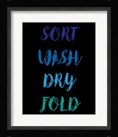 Sort Wash Dry Fold  - Black and Blue Fine Art Print