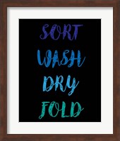 Sort Wash Dry Fold  - Black and Blue Fine Art Print