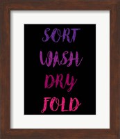 Sort Wash Dry Fold  - Black and Purple Fine Art Print