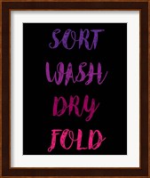 Sort Wash Dry Fold  - Black and Purple Fine Art Print