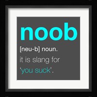 Noob - Gray and Cyan Fine Art Print