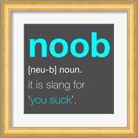 Noob - Gray and Cyan Fine Art Print