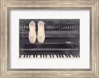 Ballet Shoes And Piano Old Photo Style Dust and Scratches Fine Art Print