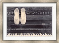 Ballet Shoes And Piano Old Photo Style Dust and Scratches Fine Art Print