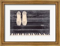 Ballet Shoes And Piano Old Photo Style Dust and Scratches Fine Art Print