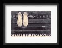 Ballet Shoes And Piano Old Photo Style Dust and Scratches Fine Art Print