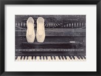 Ballet Shoes And Piano Old Photo Style Dust and Scratches Fine Art Print