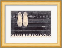 Ballet Shoes And Piano Old Photo Style Dust and Scratches Fine Art Print