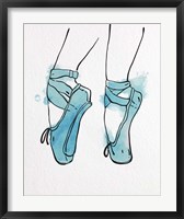 Ballet Shoes En Pointe Blue Watercolor Part I Fine Art Print