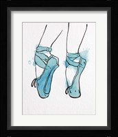 Ballet Shoes En Pointe Blue Watercolor Part I Fine Art Print