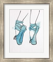 Ballet Shoes En Pointe Blue Watercolor Part I Fine Art Print