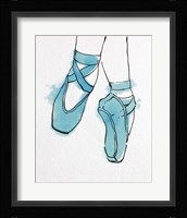 Ballet Shoes En Pointe Blue Watercolor Part II Fine Art Print