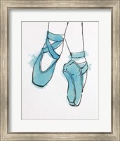 Ballet Shoes En Pointe Blue Watercolor Part II Fine Art Print