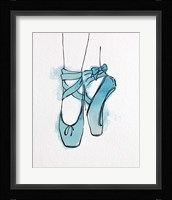 Ballet Shoes En Pointe Blue Watercolor Part III Fine Art Print