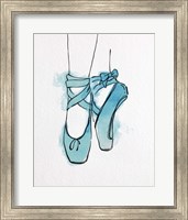 Ballet Shoes En Pointe Blue Watercolor Part III Fine Art Print