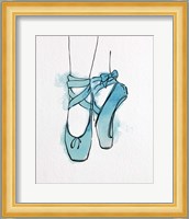 Ballet Shoes En Pointe Blue Watercolor Part III Fine Art Print