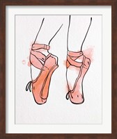 Ballet Shoes En Pointe Orange Watercolor Part I Fine Art Print